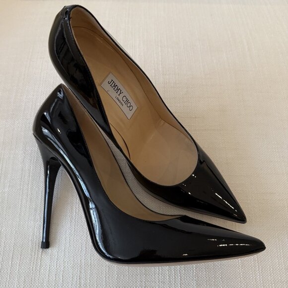 Jimmy Choo Anouk Black Patent Leather Heels - Picture 16 of 16
